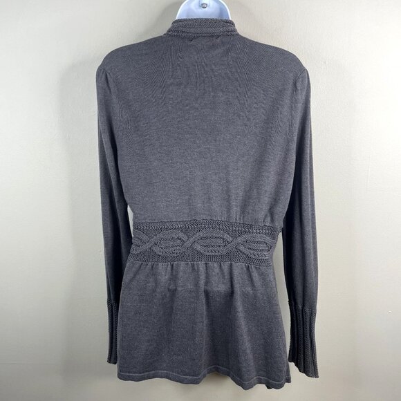 Vintage Y2K Long Line Cable Knit Cardigan Sweater Small Elena Vampire Layering - Picture 2 of 9